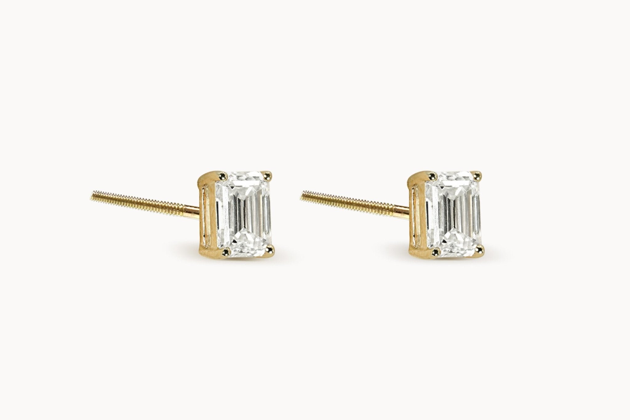 Emerald Ohrstecker – Hochwertiger Schmuck: Ohrstecker mit Lab Grown Diamant in 14K Gelbgold von VON RUWEN GmbH