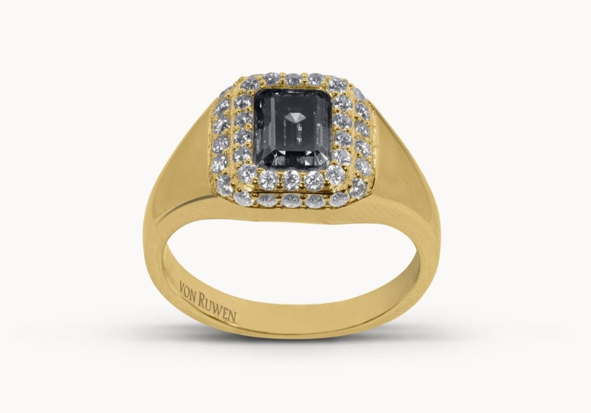 Noir Majesty Ring – Hochwertiger Schmuck: Ring mit 14K Gelbgold in von VON RUWEN GmbH