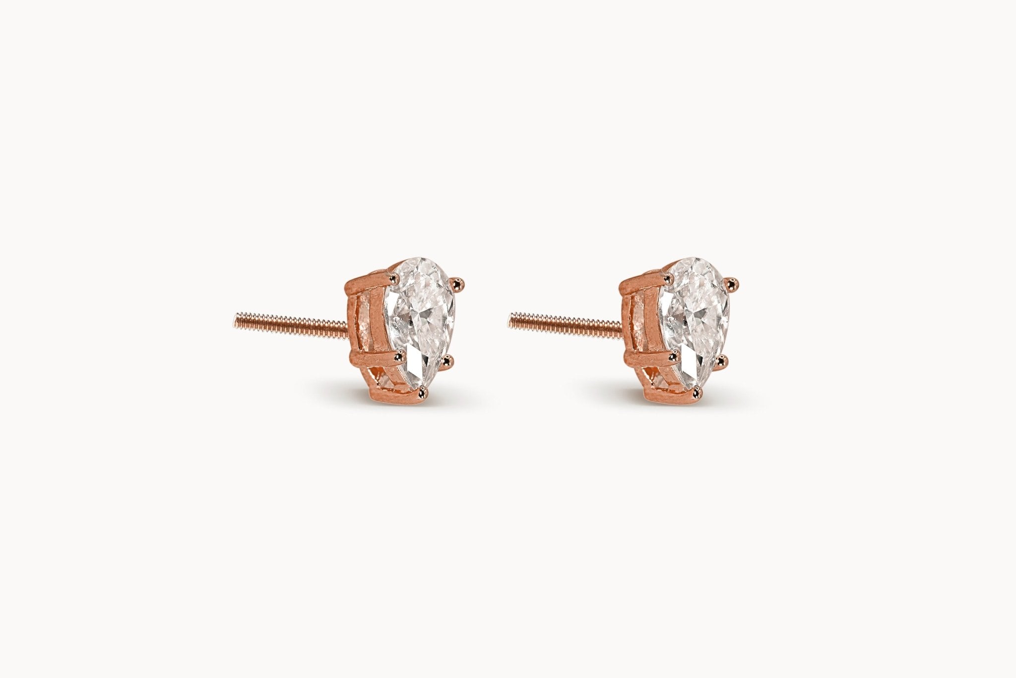 Pear Ohrstecker – Hochwertiger Schmuck: Ohrstecker mit Lab Grown Diamant in 14K Gelbgold von VON RUWEN GmbH