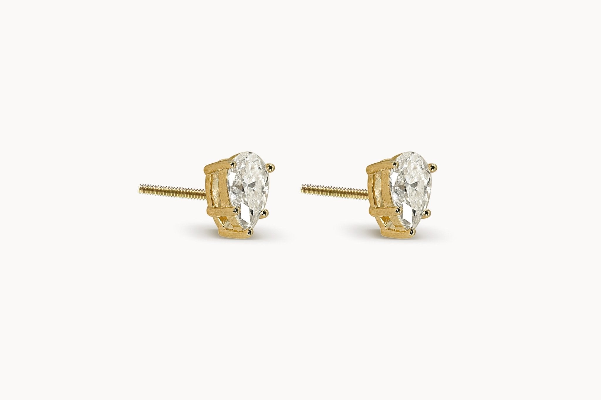 Pear Ohrstecker – Hochwertiger Schmuck: Ohrstecker mit Lab Grown Diamant in 14K Gelbgold von VON RUWEN GmbH