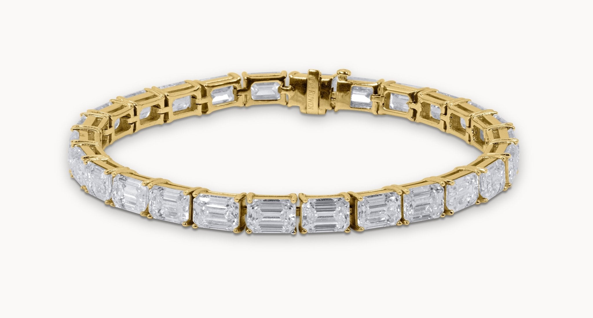Tennisarmband Emerald – Hochwertiger Schmuck: Armband mit Lab Grown Diamant in 14K Gelbgold von VON RUWEN GmbH