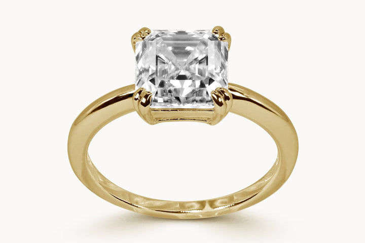 Asscher Solitaire Ring – Hochwertiger Schmuck: Ring mit Lab Grown Diamant in 18K Gelbgold von VON RUWEN GmbH
